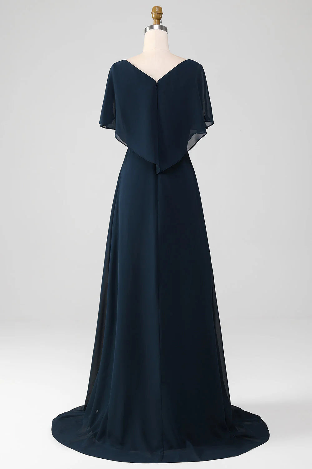 Robe de mère de la mariée asymétrique à paillettes et col en V, coupe trapèze et perles
